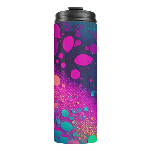 Dark Magenta Aqua Glitzer Thermal Tumbler 12oz Thermosbecher (Vorderseite)