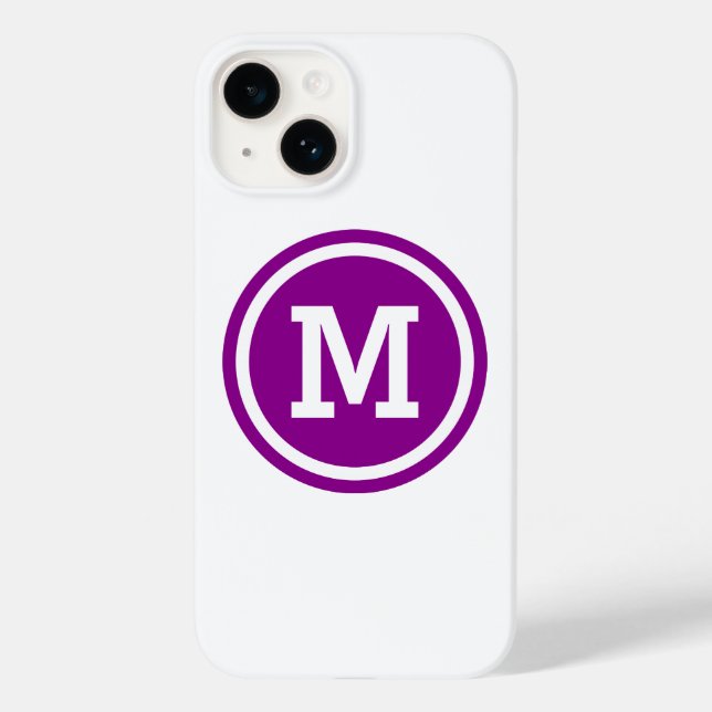 Dark Magenta und White Circle Monogram Case-Mate iPhone Hülle (Rückseite)