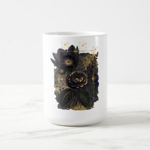 Dark Magical Floral Bouquet in Golden Frame Kaffeetasse