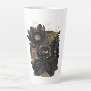 Dark Magical Floral Bouquet in Golden Frame Milchtasse