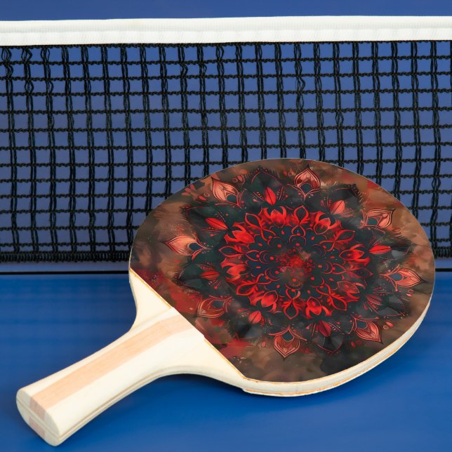 Dark Mandala - Boho Gothic-Geschenk Tischtennis Schläger (InSitu)