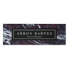 Dark Marble Mitarbeiter männlich Namenschild