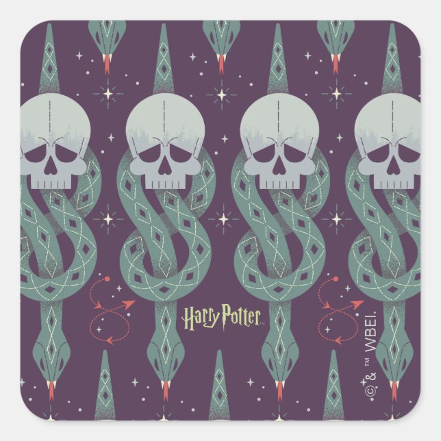 Dark Mark Geometric Icon Pattern Quadratischer Aufkleber (Vorderseite)