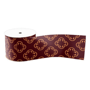 Dark Maroon Floral Nahtloses Muster Ripsband