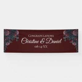 Dark Maroon Mauve Gothic Elegant Wedding Banner