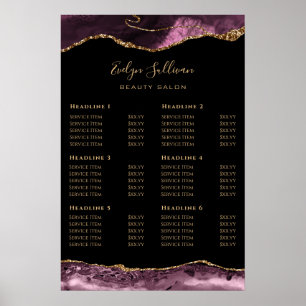 Dark Mauve Agate Preisliste Poster
