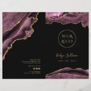 Dark mauve agate Service-Menü-Broschüre