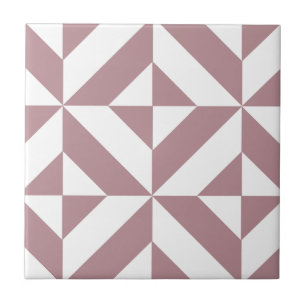 Dark Mauve Geometric Deko Cube Pattern Fliese