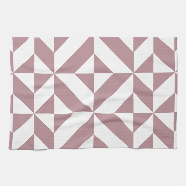 Dark Mauve Geometric Deko Cube Pattern Geschirrtuch (Horizontal)