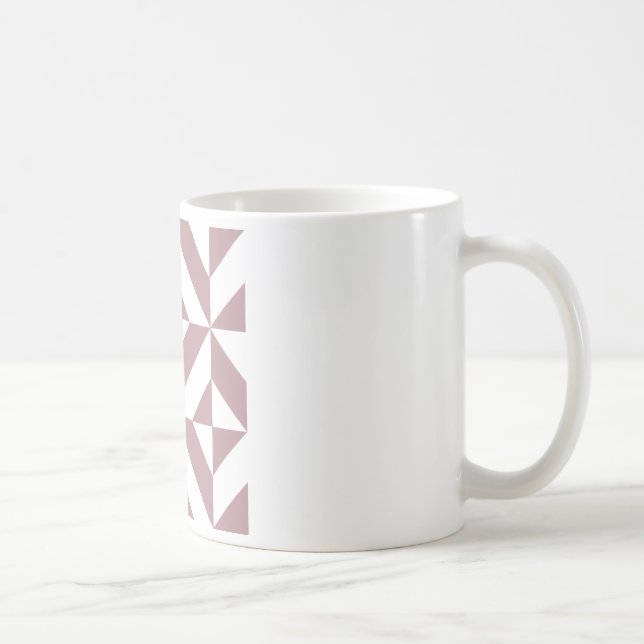 Dark Mauve Geometric Deko Cube Pattern Kaffeetasse (Rechts)