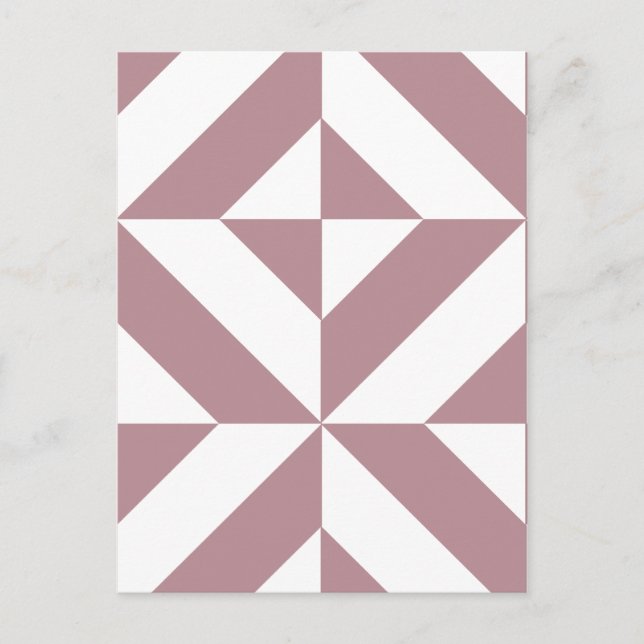Dark Mauve Geometric Deko Cube Pattern Postkarte (Vorderseite)