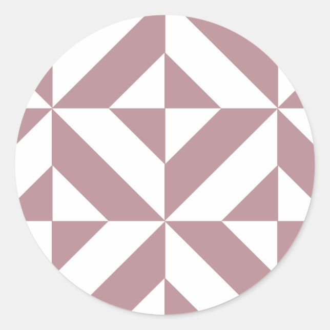 Dark Mauve Geometric Deko Cube Pattern Runder Aufkleber (Vorderseite)
