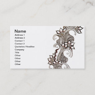 Dark Mehndi Business Card Visitenkarte