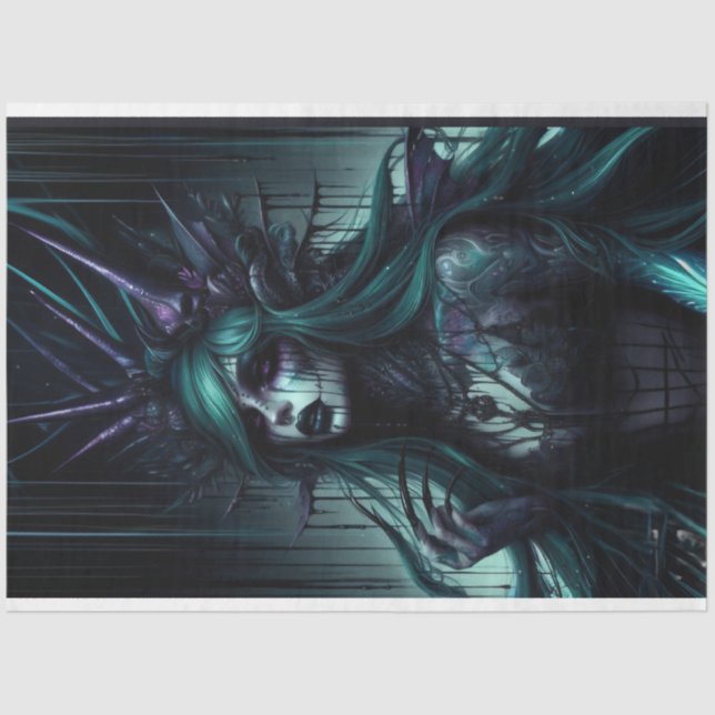 Dark Mermaid Tissue Paper Seidenpapier (Vorderseite)