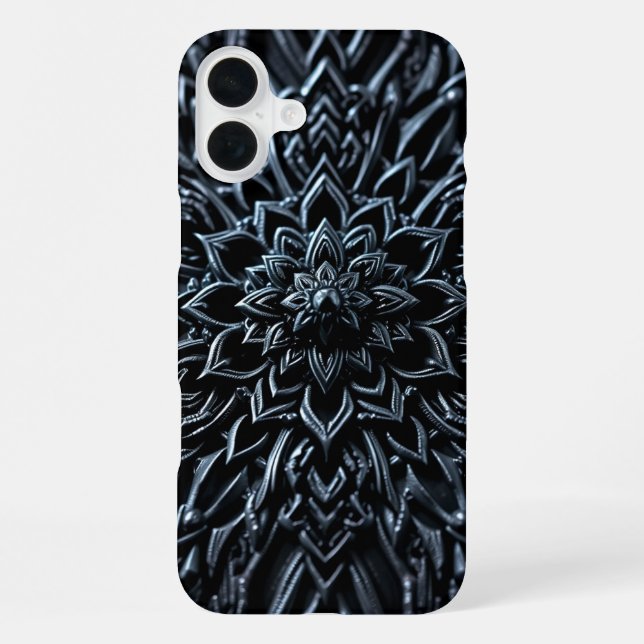 Dark Metallic Mandala iPhone Hülle (Rückseite)