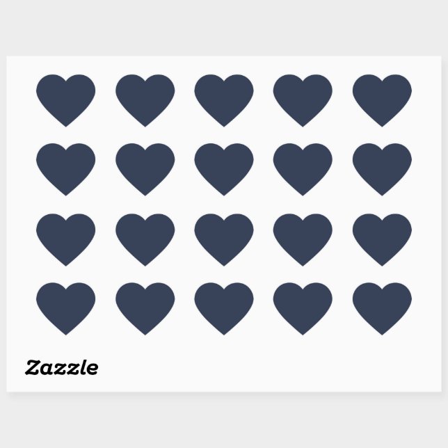 Dark Midnight Blue Cute Heart Sticker (Blatt)
