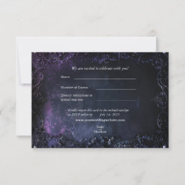 Dark Midnight Gothic Elegance Wedding RSVP Card Dankeskarte