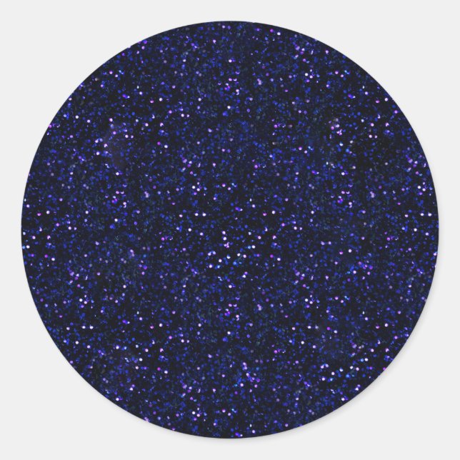 Dark Midnight Indigo Blue Glitzer Runder Aufkleber (Vorderseite)