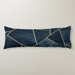 Dark Midnight Navy Blue Gold Geometric Glam #1 Seitenschläferkissen