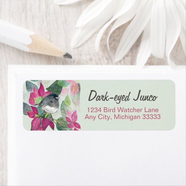 Dark Mit Augen Junco Watercolor Rücksendeadresse L (Insitu)