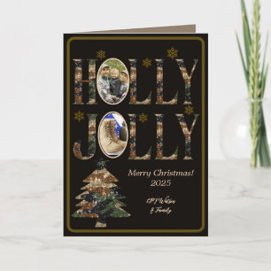Dark Mocha Foto Camouflage Holly Jolly Frohe Weihn Karte