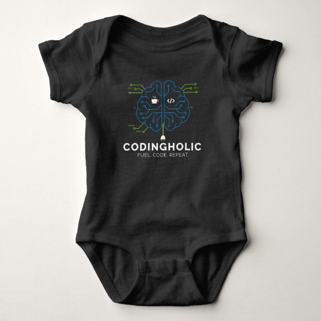 Dark Mode Coder Baby-Geschenk | Entwickler Neu Baby Strampler (Vorderseite)
