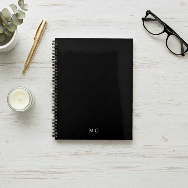 Dark Mode Stationary Glossy Black Agenda Initials Planer (Von Creator hochgeladen)