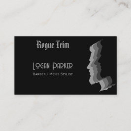 Dark Modern Barbershop Men's Stylist Visitenkarte