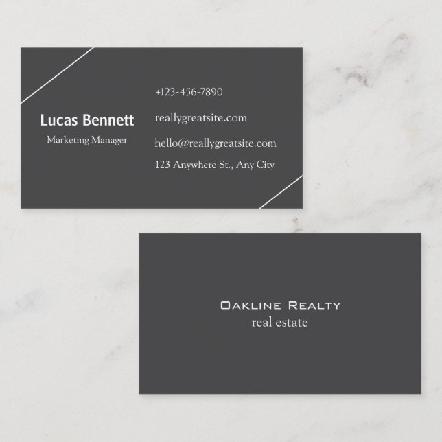 Dark Modern Business Cards Visitenkarte (Vorne/Hinten)