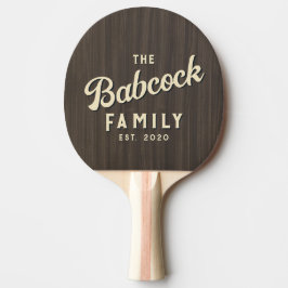 Dark Modern Wood Retro Family Name & Year Tischtennis Schläger