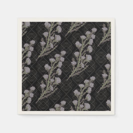 Dark & Moody Art Nouveau Lavender Floral Serviette