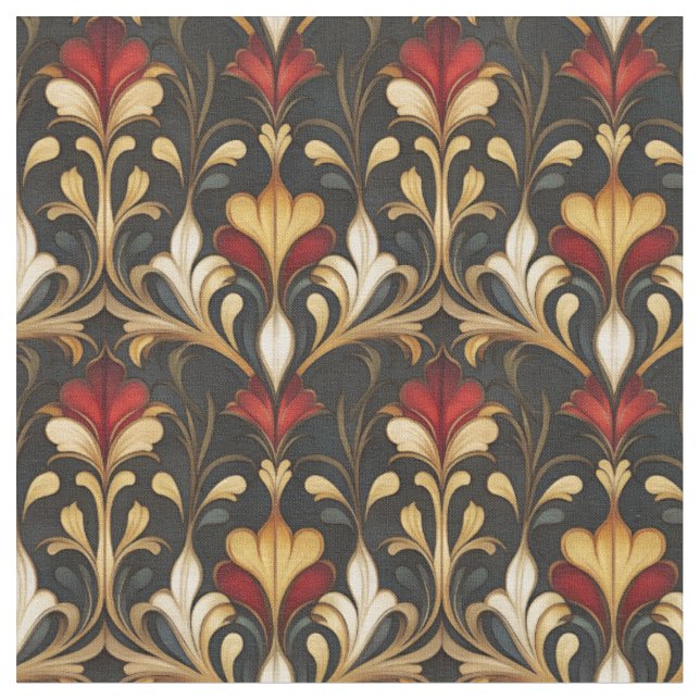 Dark & Moody Art Nouveau Stoff (Nahaufnahme)