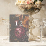 Dark Moody Baroque Florals Flowers Fall Wedding<br><div class="desc">Dark Moody Baroque Florals Flowers Fall Wedding Table Numbers</div>
