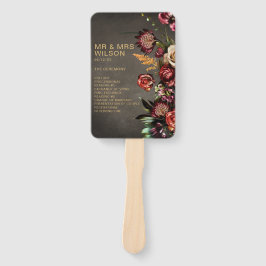 Dark Moody Bold Wild Blume Wedding Program Fächer