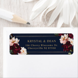Dark Moody Burgundy Blush Navy Blue Floral Wedding