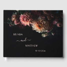Dark Moody Chrysanthemum Flowers | Wedding Gästebuch