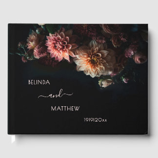 Dark Moody Chrysanthemum Flowers | Wedding Gästebuch