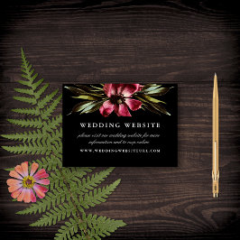 Dark + Moody Elegant Floral Black Wedding Website Begleitkarte