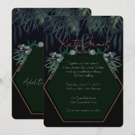 Dark & Moody Eucalyptus-Blätter Einladung Hochzeit