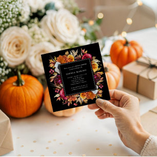 Dark Moody Fall Floral Romantisches Brautparty Einladung