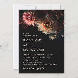 Dark Moody Floral | Chrysanthemum  Wedding Einladung