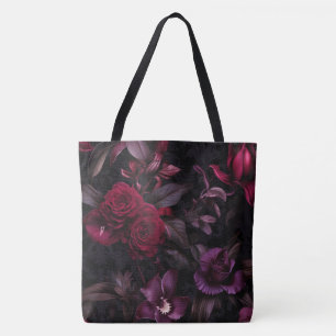 Dark Moody Floral Elegant Black & Burgundy