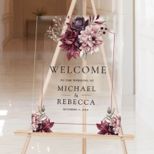 Dark Moody Floral Frame Wedding Welcome