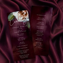 Dark + Moody Floral Wedding Program Einladung