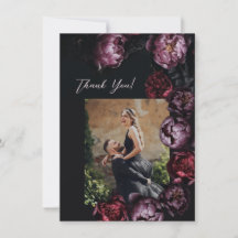 Dark Moody Floral Wedding Thank You