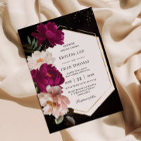 Dark Moody Fuchsia Blush Peonies Floral Wedding