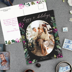 Dark Moody Happy Holidays Foto Postcard Feiertagspostkarte