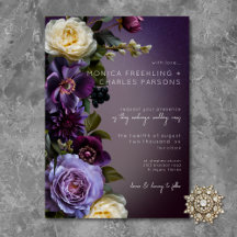 Dark Moody Lila Lavendel Floral Moderne Hochzeit