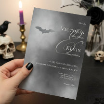 Dark Moody Midnight Bat & Fog Wedding