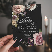 Dark Moody Pastel Opulent Floral Black Wedding
